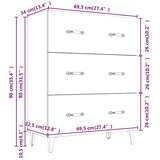  Komoda boja dimljenog hrasta 69,5x34x90 cm konstruirano drvo | shoptok.hr