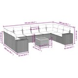 vidaXL 11-dijelni set vrtnih sofa od poliratana s jastucima crni | shoptok.hr