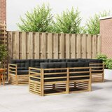  Set vanjskih sofa 7 kom. Bijela i antracit Poliester Smeđa 325,5 x 166,5 x 73 cm | shoptok.hr