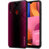 Cadorabo Case, združljiv s Samsung - Stripe Optics v Crimson Pink - Zaščitni pokrov iz silikona TPU in hrbta iz kaljenega stekla, (20572531) | Shoptok.si