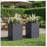 vidaXL Vrtna saksija 2 kom. Antracit 30 x 30 x 50 cm Čelična vrata - Antracit 30 x 30 x 50 cm 2 | shoptok.hr