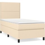  s oprugama i madracem krem 90 x 190 cm od tkanine | shoptok.hr