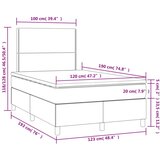  Krevet s oprugama i madracem LED smeđesivi 120x190cm od tkanine | shoptok.hr