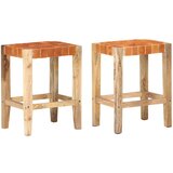Furnova Barski stolčki 2 kosa rjavo pravo usnje 60 cm, (21949523) | Shoptok.si