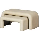 WOOOD Kremno bele mizice v kompletu 2 ks v kamnitem dekorju 42x92 cm Stani – Cene