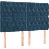 The Living Store posteljno vzglavje 4 kosa temno moder 72x7x78/88 cm žamet - vzglavje, (21488120) | Shoptok.si