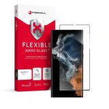 forcell Flexible Nano Glass 5D za Samsung Galaxy S22 Ultra crni (Hot Bending) radi skener otiska prsta | shoptok.hr