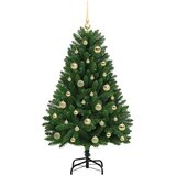 vidaXL Umestno božično drevo z LED lučmi Zelena 120 cm PVC in kovina | Shoptok.si
