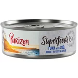 Purizon 22 + 2 gratis! mokra hrana za mačke - Tuna s polenovko, sladkim krompirjem in jabolkom 24 x 70g