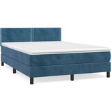  The Living Store Box spring postelja z vzmetnico temno modra 140x190cm žamet - Box Spring Postelja, (21450189) | Shoptok.si