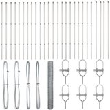 vidaXL heksagonalna ograda 1x50 m pocinčani čelik, stupovi ograde 13 kom Ø32 mm 150 cm pocinčani čelik | shoptok.hr