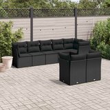  8-dijelni set vrtnih sofa od poliratana s jastucima crni | shoptok.hr