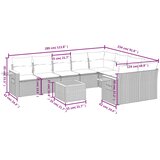  10-dijelni set vrtnih sofa od poliratana s jastucima crni | shoptok.hr