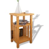 vidaXL Odstavna mizica s polico za revije 27x35x55 cm trdna hrastovina Cene