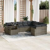  10-dijelni set vrtnih sofa od poliratana s jastucima sivi | shoptok.hr