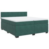 vidaXL Box spring postelja z vzmetnico temno zelena 200x200 cm žamet, (21307945) | Shoptok.si