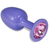 Lovetoy rosebud vijolična kovinska analna z roza dragulji, (21077756) Cene