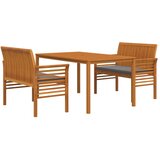  3-dijelni vanjski blagovaonski set s jastucima bagremovo drvo | shoptok.hr