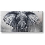  Slikana slika na platnu slon 140x70 cm Cene