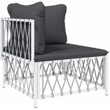  Kutna vrtna sofa od tkane tkanine s jastucima bijela | shoptok.hr