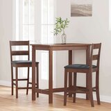 vidaXL Bar stoli z blazinami 2 kosa Brown Solid Wood Rubber | Shoptok.si
