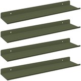  Lebdeća polica 4 pcs Maslinasto zelena 40 x 8,5 x 2,5 cm Čelik | shoptok.hr