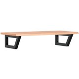  Zidna polica za umivaonik od čelika i masivne hrastovine Smeđa 80 x 40 x 2 cm | shoptok.hr