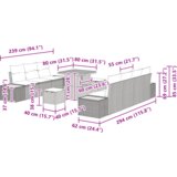  Vrtna sedežna garnitura 10 pcs Siva poli ratan, (5000153886) | Shoptok.si