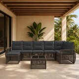  Sjedeća garnitura za vrt 8 kom. Siva i tamno siva poliratan | shoptok.hr