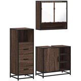 vidaXL 3-dijelni set kupaonskog namještaja boja smeđeg hrasta drveni | shoptok.hr