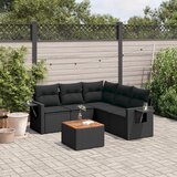  The Living Store Vrtna sedežna garnitura 6-delna z blazinami črna poli ratan - Vrtna Sedežna Garniture, (21476687) | Shoptok.si