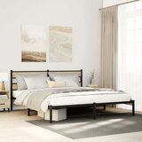 Metalni Kovinski posteljni okvir brez vzmetnice sonoma hrast 183x213 cm, (21609465) | Shoptok.si