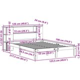 vidaXL Knjižna postelja brez ležišča bela 120x190 cm trdna borovina | Shoptok.si