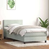 Box spring postelja z vzmetnico svetlo siva 80x220 cm žamet, (21791514) Cene