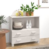 vidaXL komoda bela 85x35x80 cm trdna borovina Cene