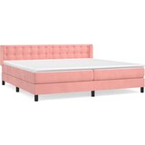  Krevet s oprugama i madracem ružičasti 200x200 cm baršunasti | shoptok.hr