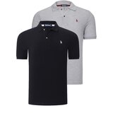 Dewberry DUO SET T8561 MENS TSHIRT-GREY-BLACK Cijene