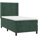  Krevet box spring s madracem LED tamnozeleni 90x190 cm baršun | shoptok.hr