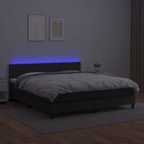  box spring s madracem LED crni 180x200cm od umjetne kože | shoptok.hr