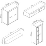 MID.YOU Dnevni Regal Usilo Xl, Barva Hrasta, Antracit, 4-Delni | Shoptok.si