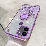 INORCO Ohišje s stojalom za Xiaomi Redmi A1+ 4G/A2+ 4G/Poco C50 4G Glitter Gradient Rhinestone Flower TPU galvansko ovitek za telefon, (22036839) | Shoptok.si