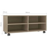 TV ormarić s kotačima boja hrasta sonome 90x35x35 cm od iverice | shoptok.hr