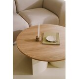 noo.ma Krem/u prirodnoj boji okrugao stolić za kavu s pločom stola u dekoru jasena ø 95 cm Gavo – | shoptok.hr