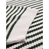 Ombre Men's knitted t-shirt with navy stripes and openwork weave - olive and white | shoptok.hr