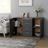  Komoda siva 120 x 35,5 x 75 cm od konstruiranog drva | shoptok.hr