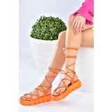 Fox Shoes Women's Orange Thick-soled Ankle Sandals Cene