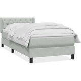 Box spring postelja z vzmetnico svetlo siva 80x220 cm žamet, (21792134) Cene