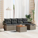 vidaXL 6-dijelni Vrtni Sofa Set s Jastučićima Siva Poli Ratan Cijene
