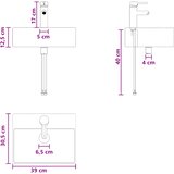  Zidni sudoper Crna 40 x 41 x 39 cm Konstruirano drvo | shoptok.hr