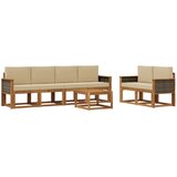 vidaXL Zunanja garnitura za sedenje z blazino 6 pcs Naravna, (5000282124) | Shoptok.si